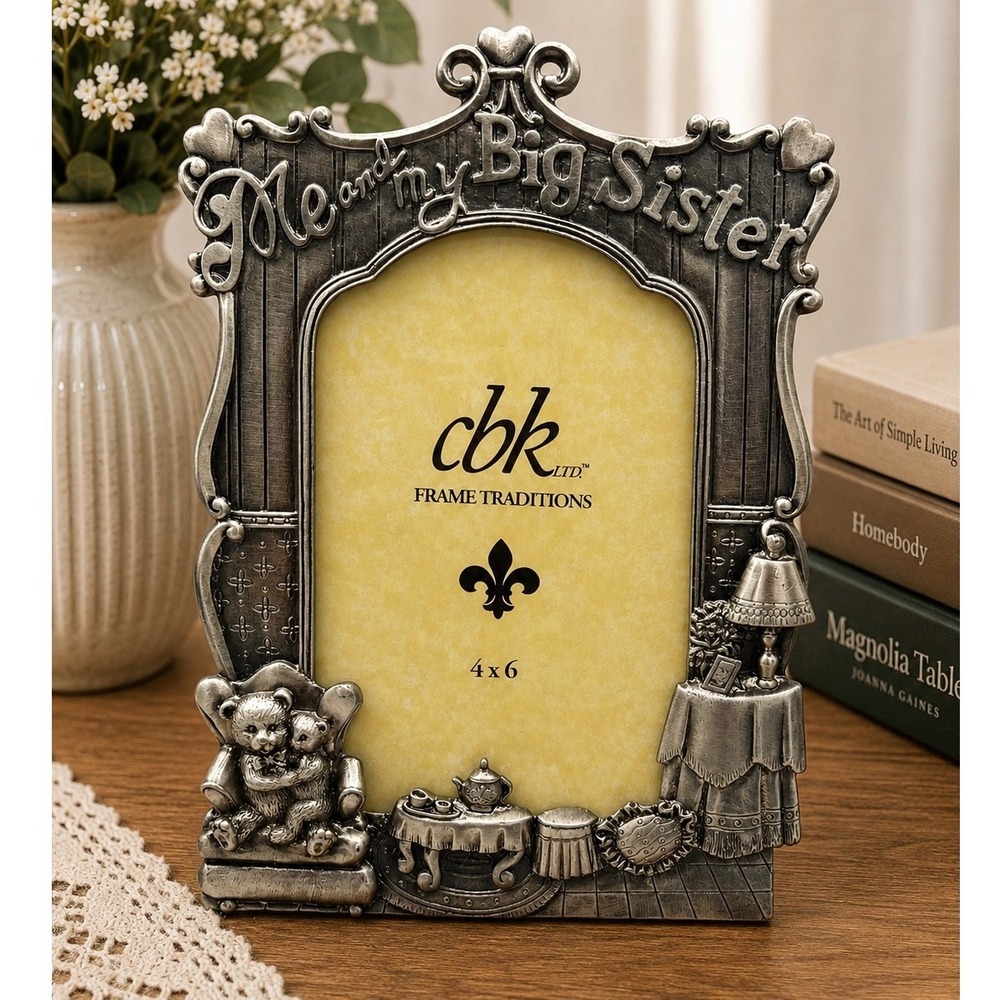 CBK Frame Traditions‎ Mom & Big Sister 4x6 Silver Tone Pewter Style Photo Frame